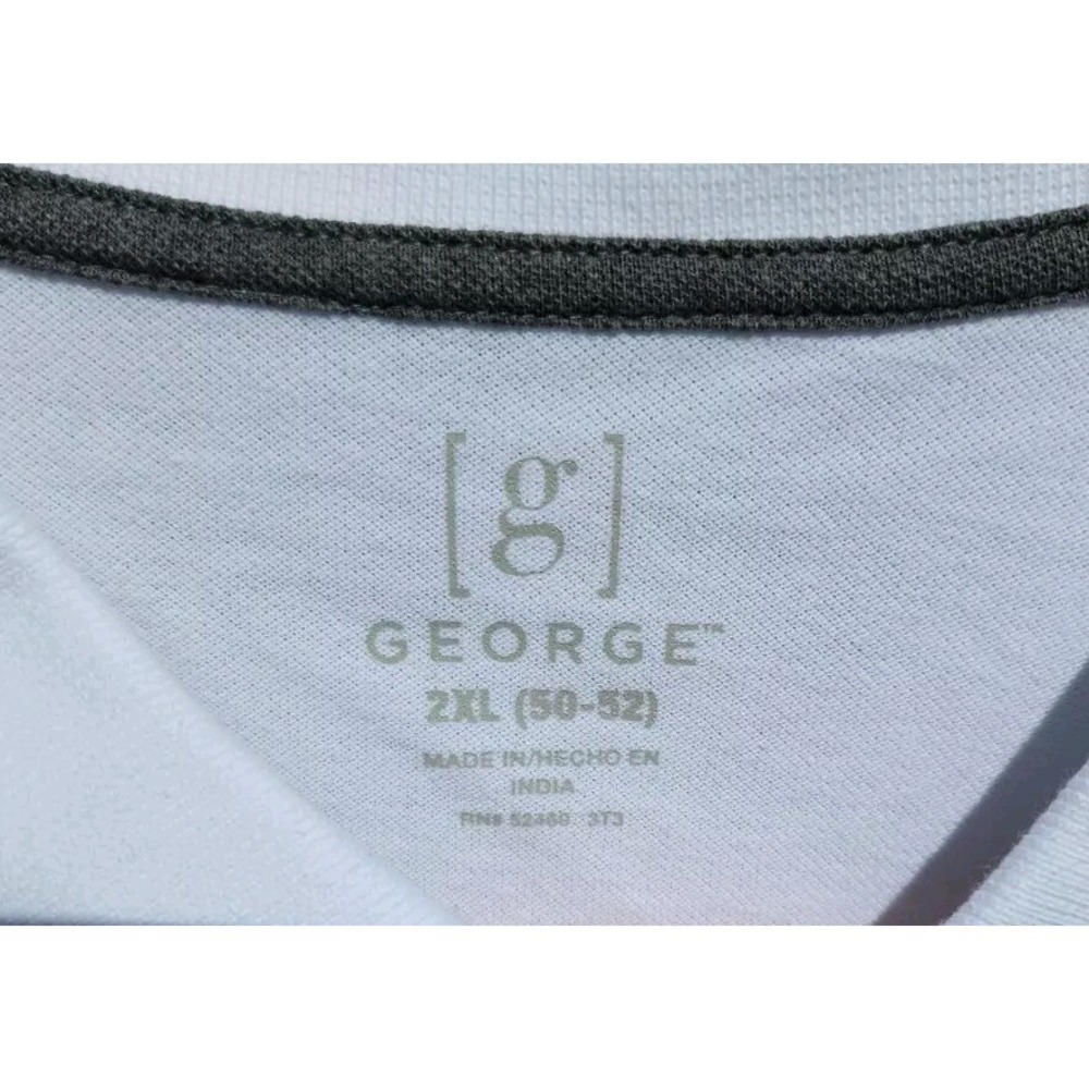 George Men's‎ Pique Polo Shirt Short Sleeve Size 2XL (50-52) Vivid White NEW - Picture 3 of 4